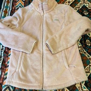 Fuzzy pink North Face Jacket